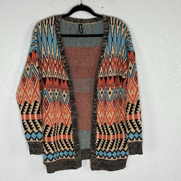 NoraCora Wool Open Cardigan Sweater Womens Size XL Aztec Western - Picture 1 of 4
